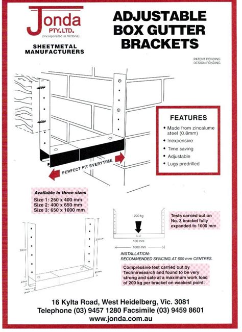 jonda sheet metal|box gutter support sheet.